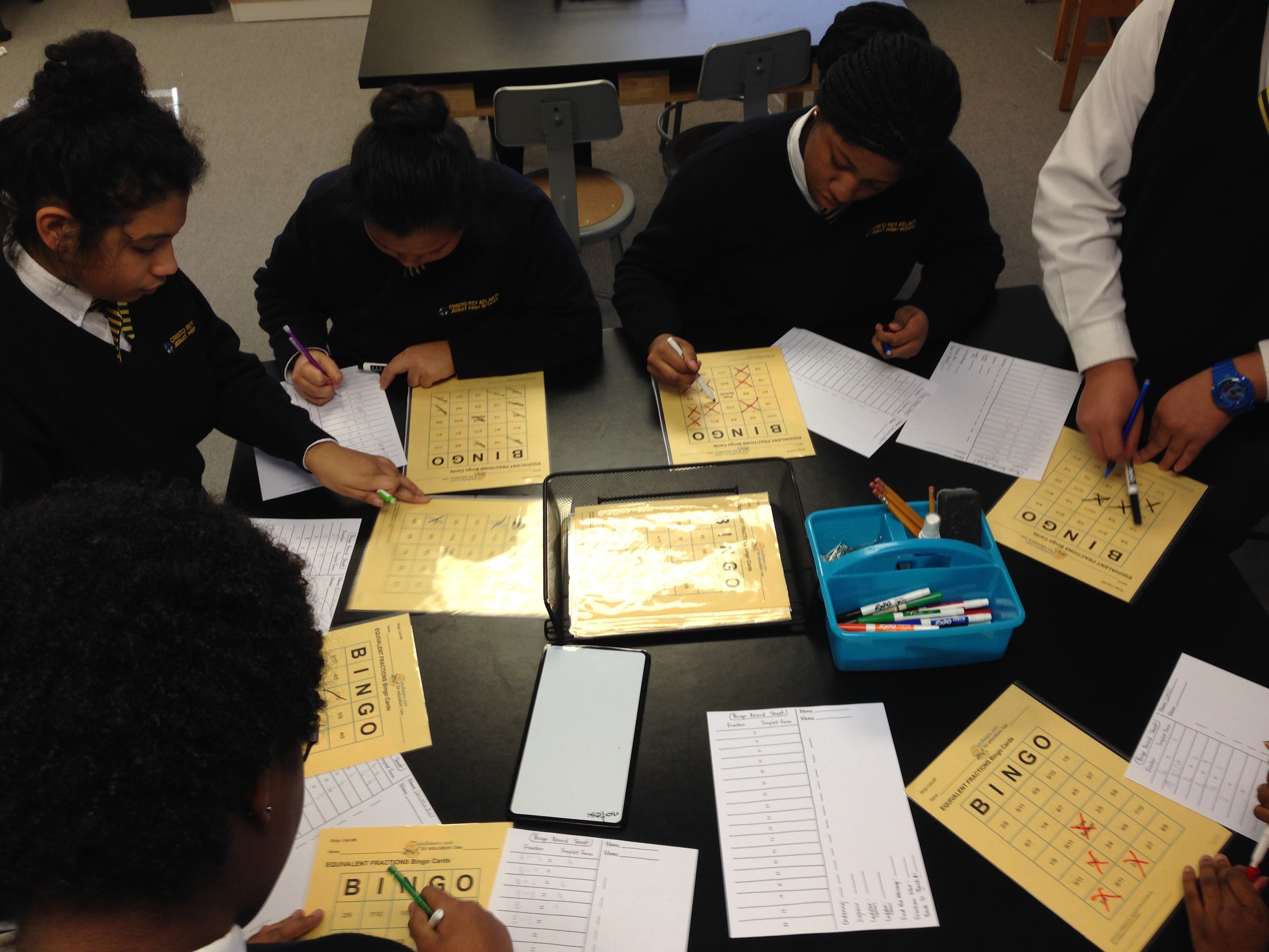 Students working